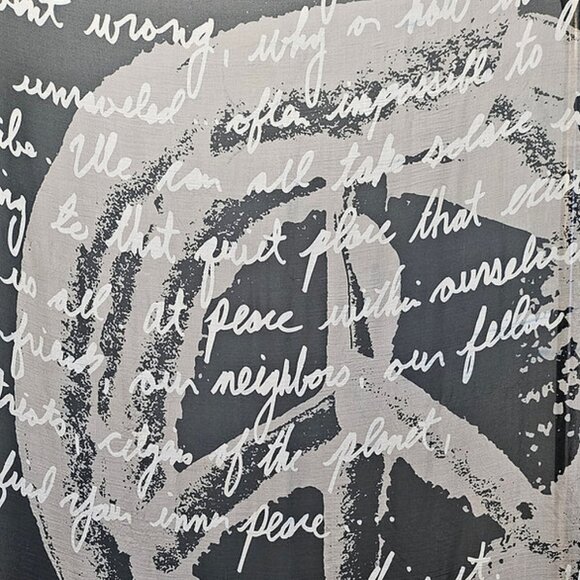 Gray Peace Sign Scarf - Picture 1 of 1